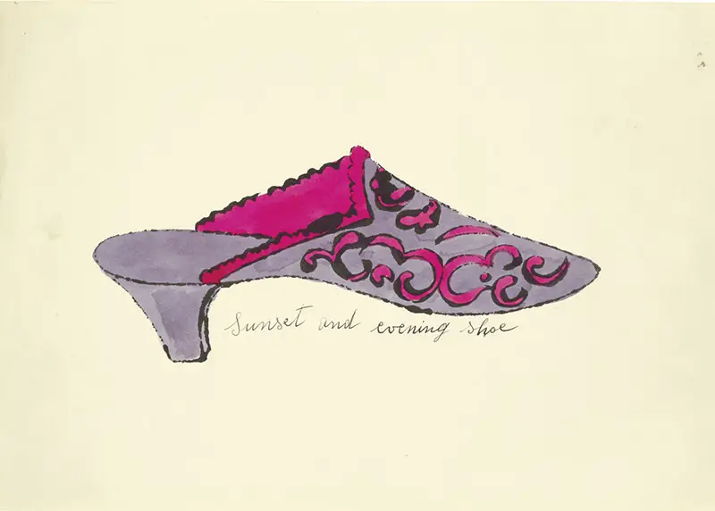 andy warhol hand-colored shoe lithograph