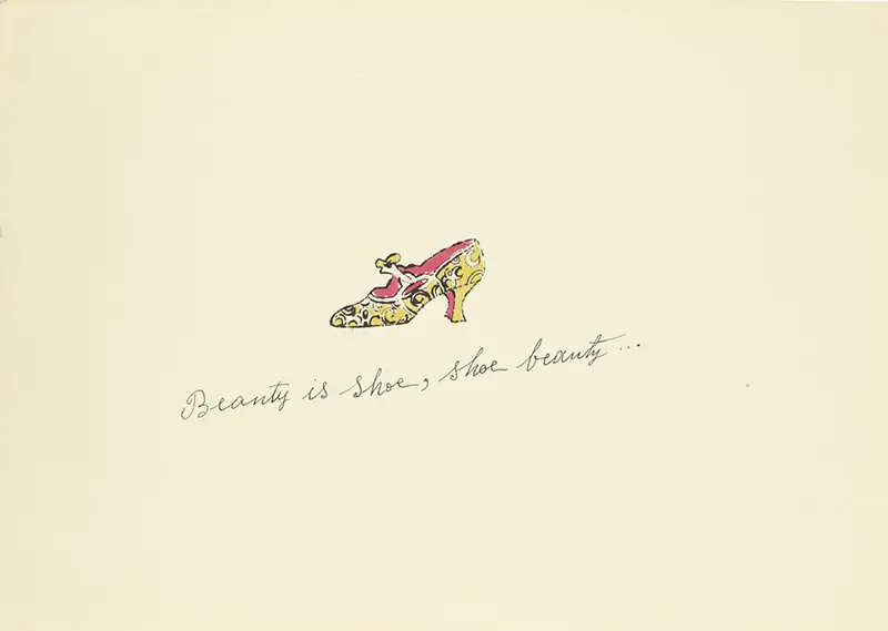 andy warhol hand-colored shoe lithograph