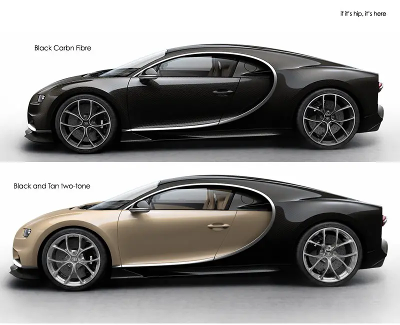 Bugatti Chiron black carbon fibre and two tone profiles