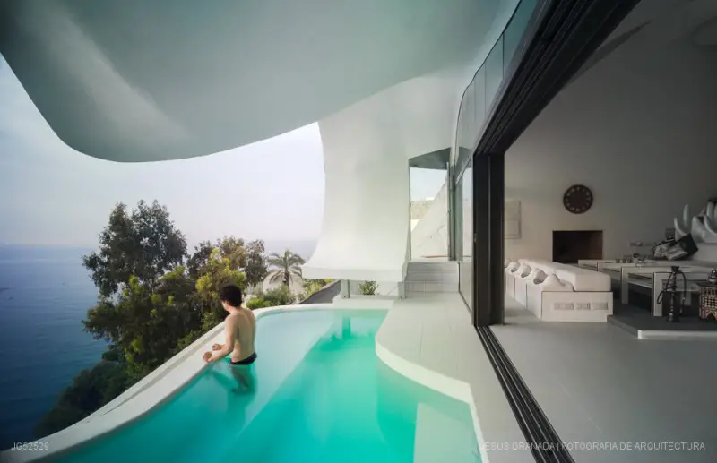 cantilevered swimming pool