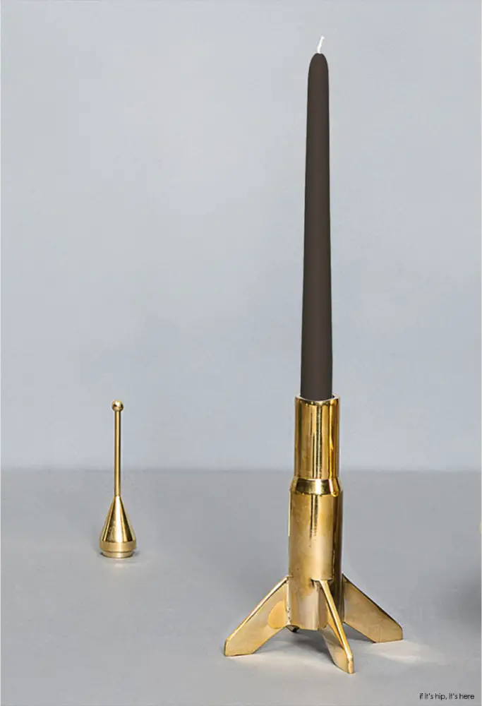 rocket brass candleholder
