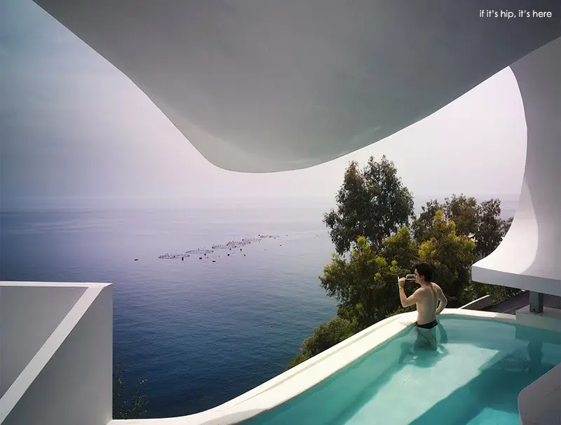 the cantilevered pool view