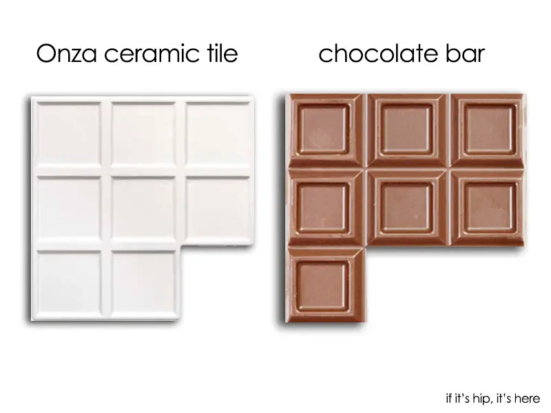 tile compared with chocolate bar