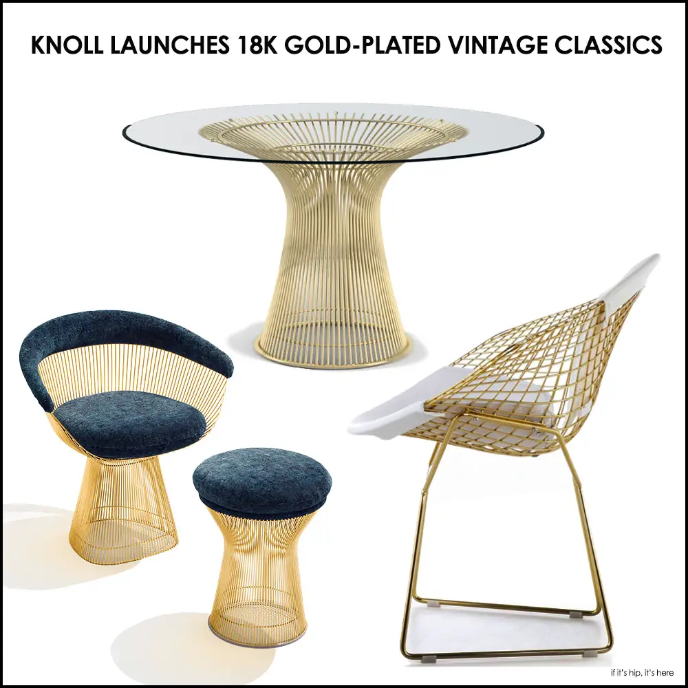 Knoll 18k gold plated vintage classics