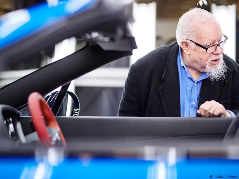 Peter-Blake looks over his custom paint job for bentley