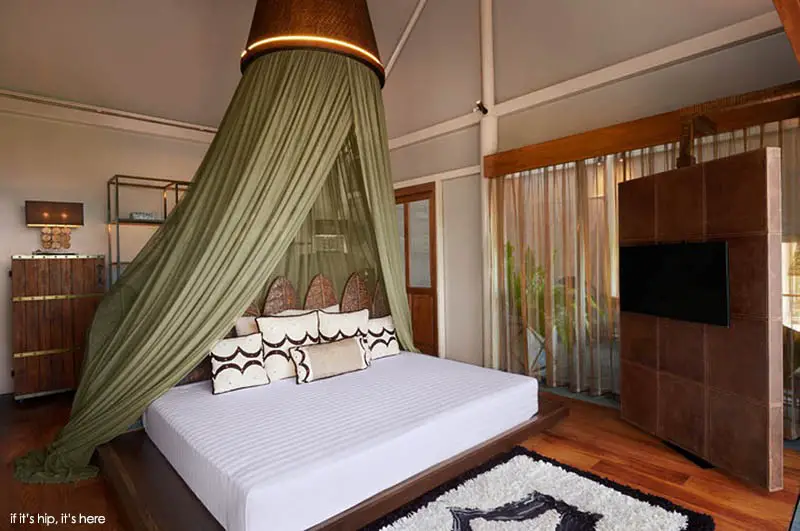 tent pool villa bedroom