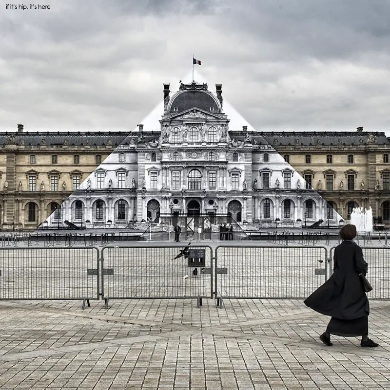 art installation covers the louvre pyramid