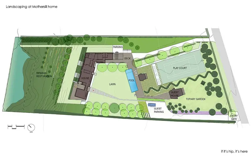 landscaping at Mothersill home map