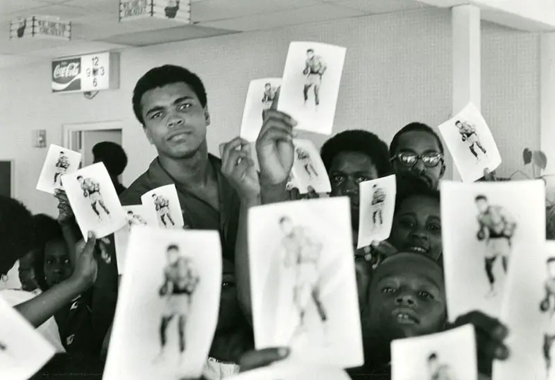Muhammad Ali at his Champburger restaurant