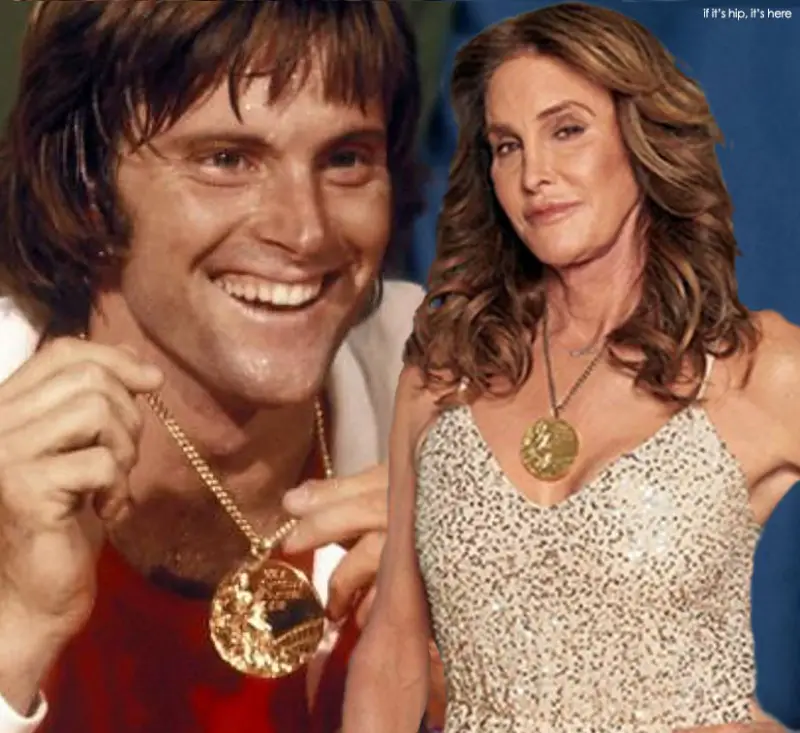 Bruce and Caitlyn donning the 1976 Olympic Gold Medal, then and now.