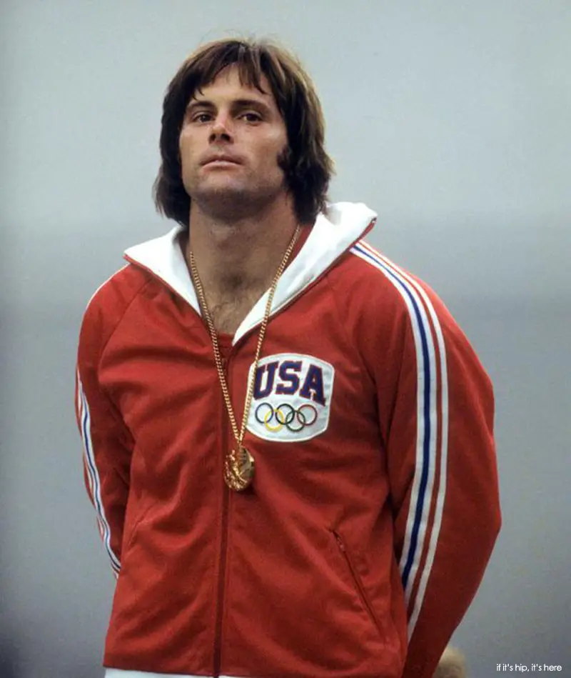 Bruce Jenner on the winner's podium in Montreal, 1976