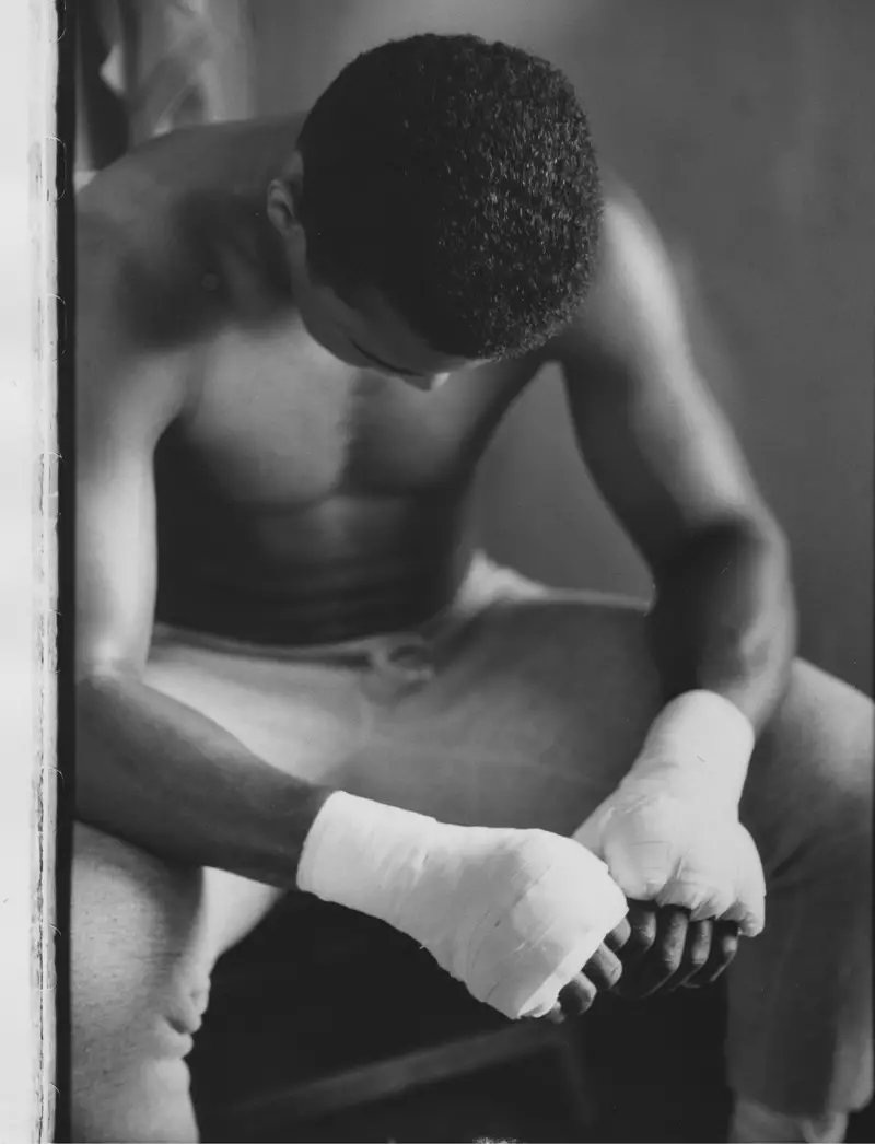 Black and white photos of Muhammad Ali