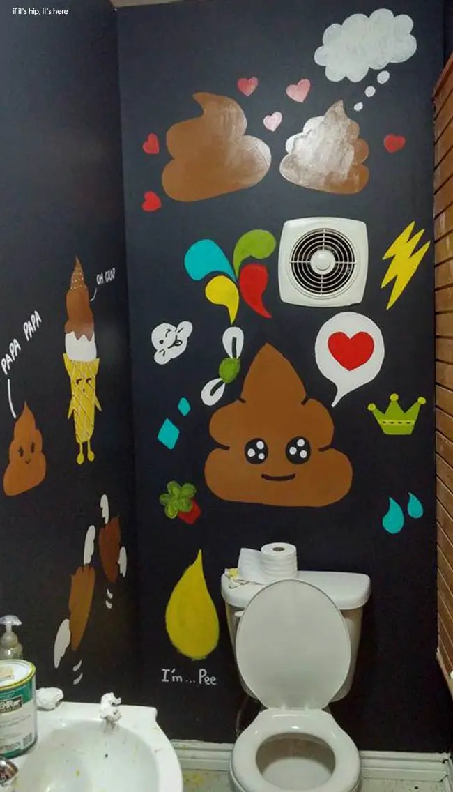 The actual functioning bathroom in the Poop Café