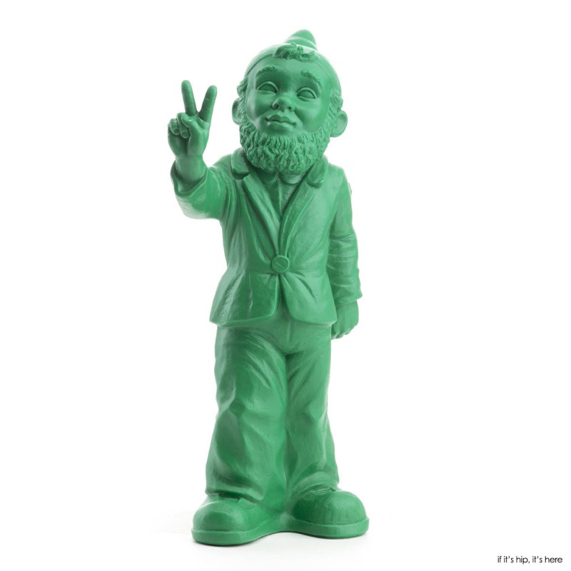 Peace sign garden gnome