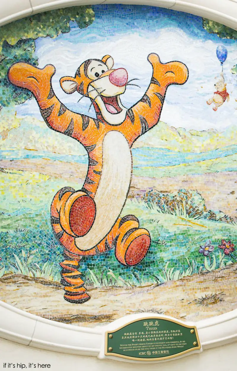detail of the Disney Shanghai Tigger Mosaic in The Garden of The 12 Friends. 