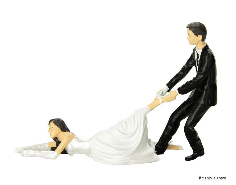 reluctant bride cake topper