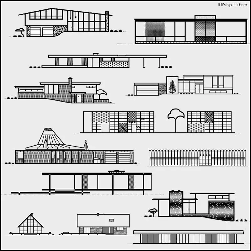Michael Nykamp Mid century Modern Home Illustrations