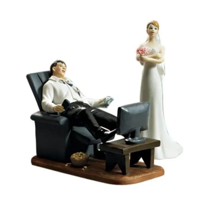 couch potato groom cake topper