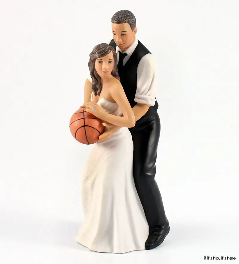 Bball bride and groom cake topper
