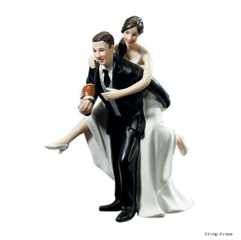 football wedding cake topper