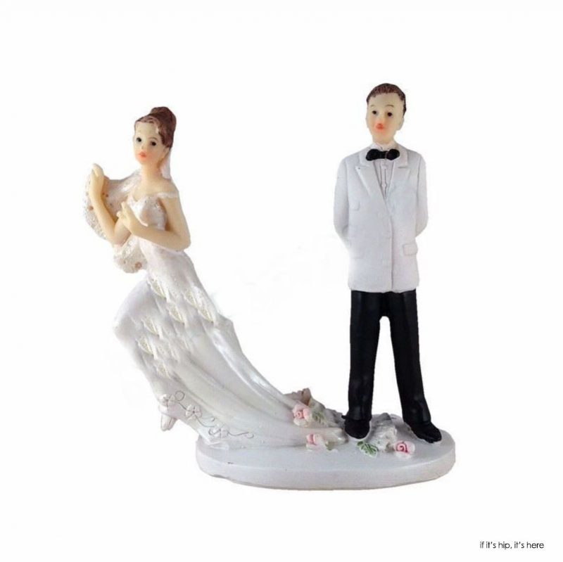 runaway bride cake topper