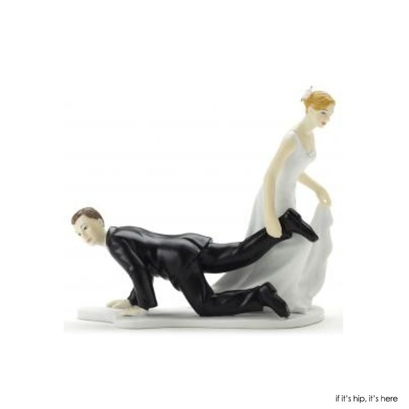 escaping groom wedding cake decoration