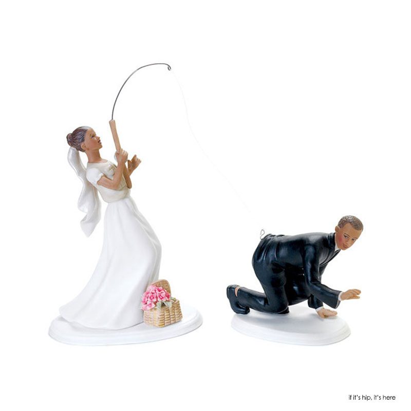 fishing for a husband cake topper