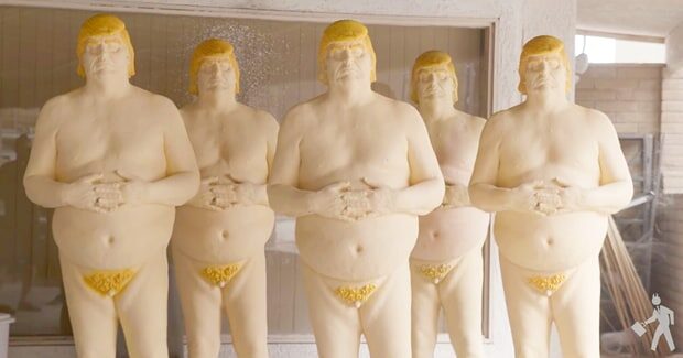 The emperor has no balls trump statues