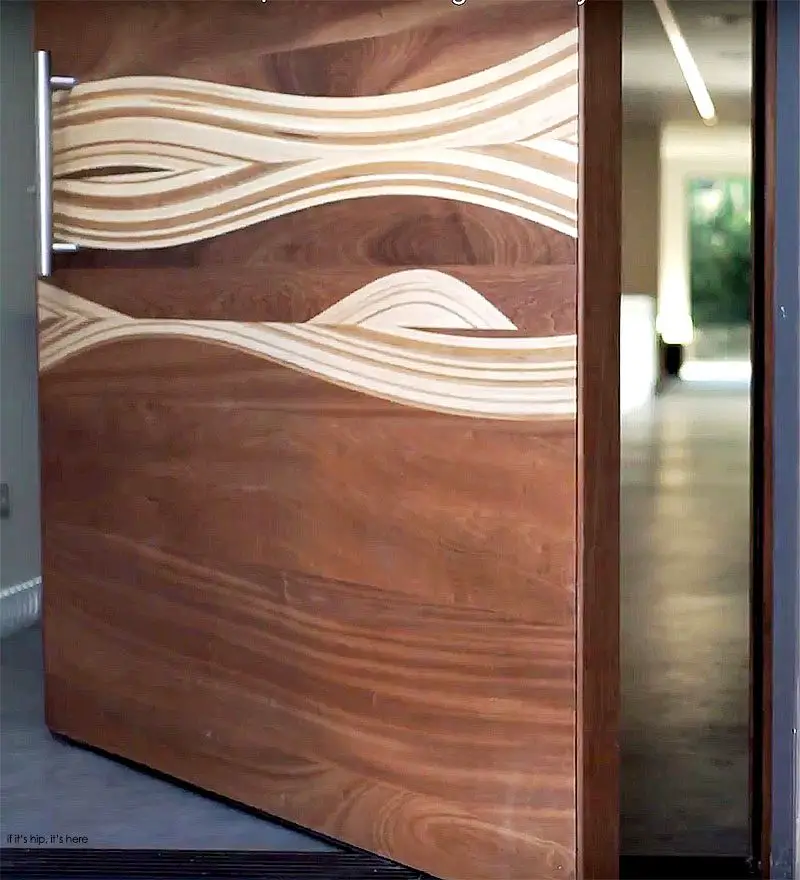 inlaid wood door