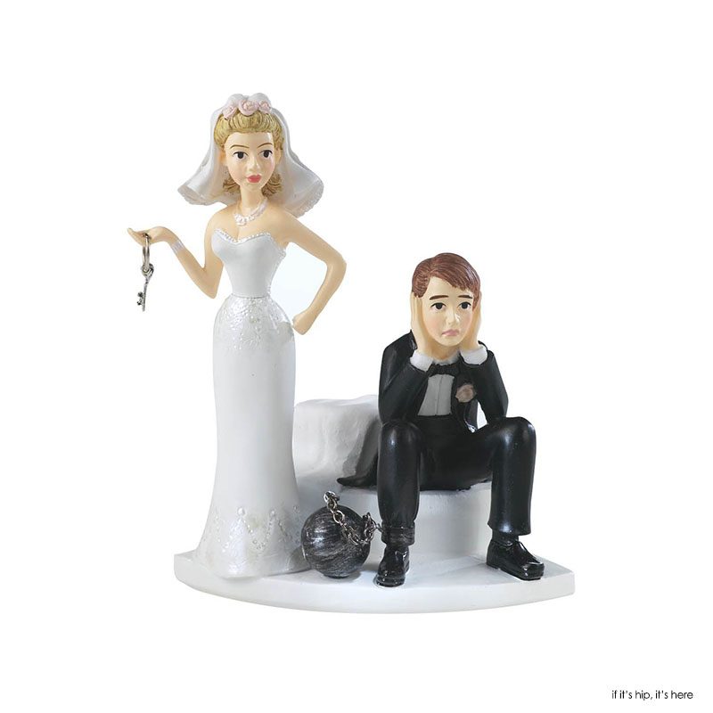 ball and chain wedding cake topper