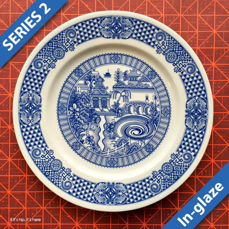 funny blue willow dinnerware