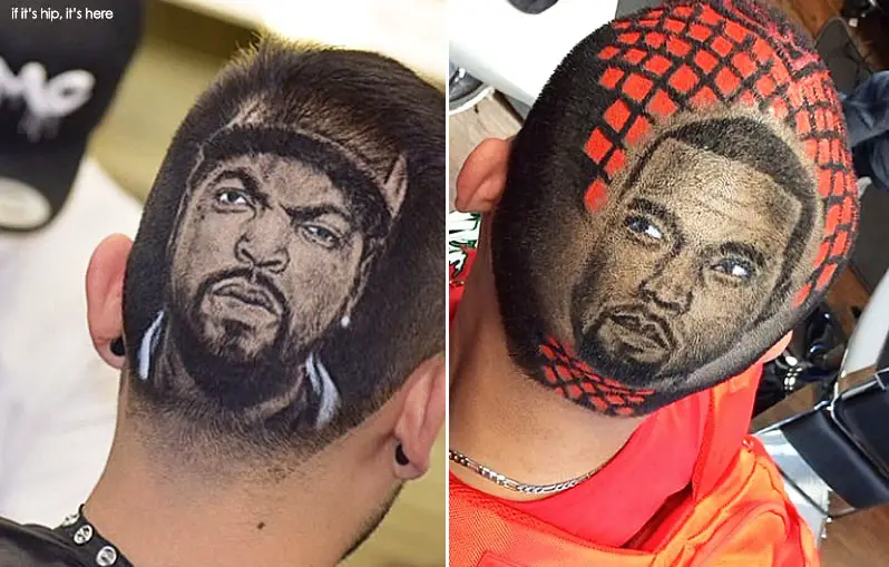 Ice Cube and Kanye hair cuts