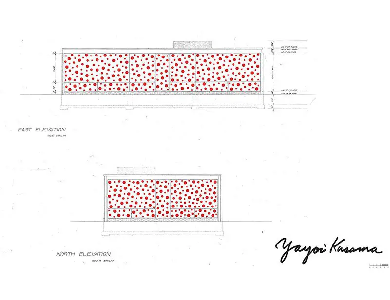 yayoi kusama glass house sketches