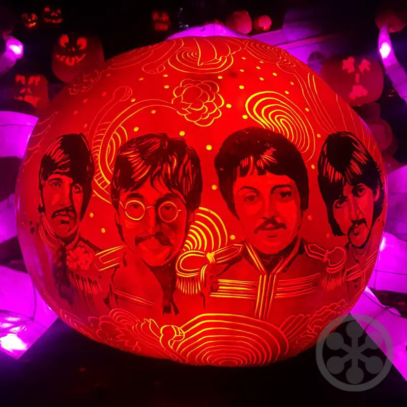 The Beatles pumpkin carving by Edward Cabral