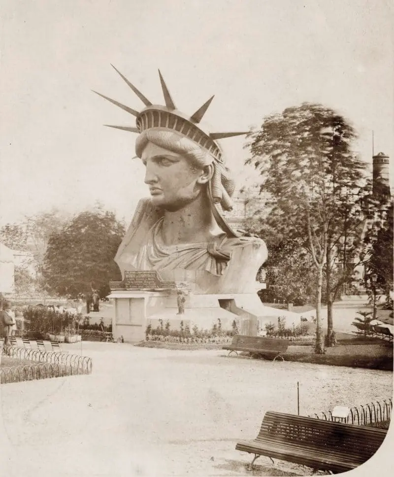 the head of the statue of liberty the Paris World’s Fair in 1878