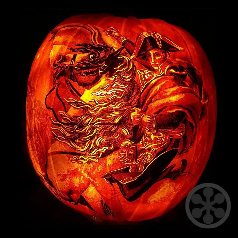 Napoleon Crossing The Alps pumpkin carving by Edward Cabral