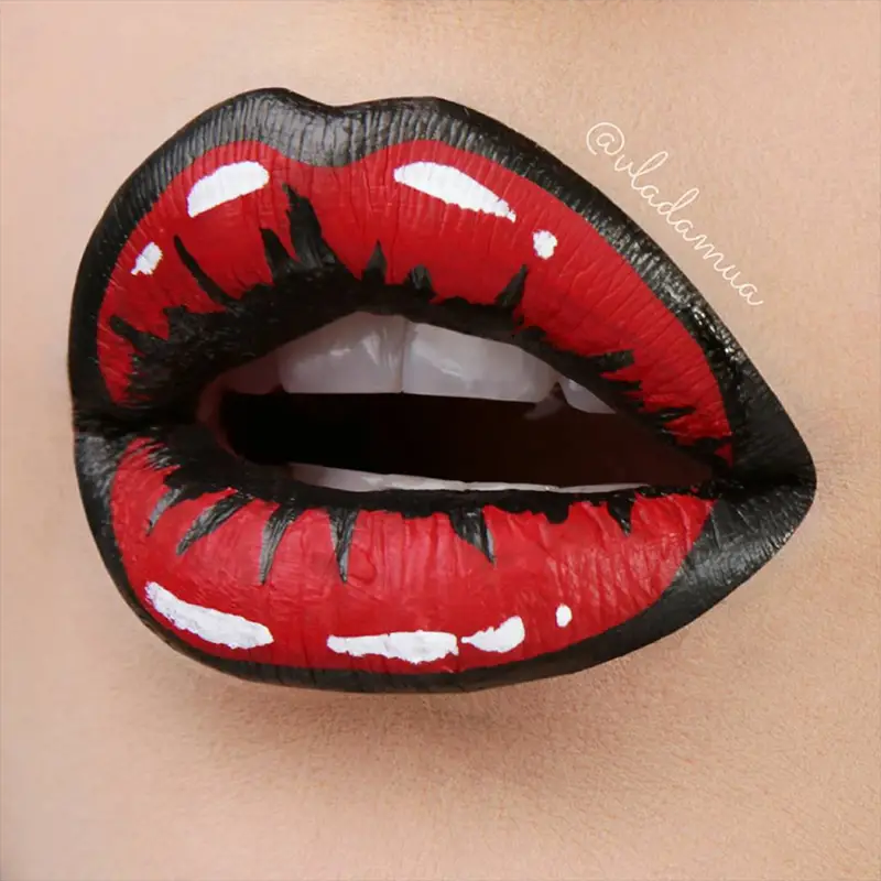 pop art lips makeup