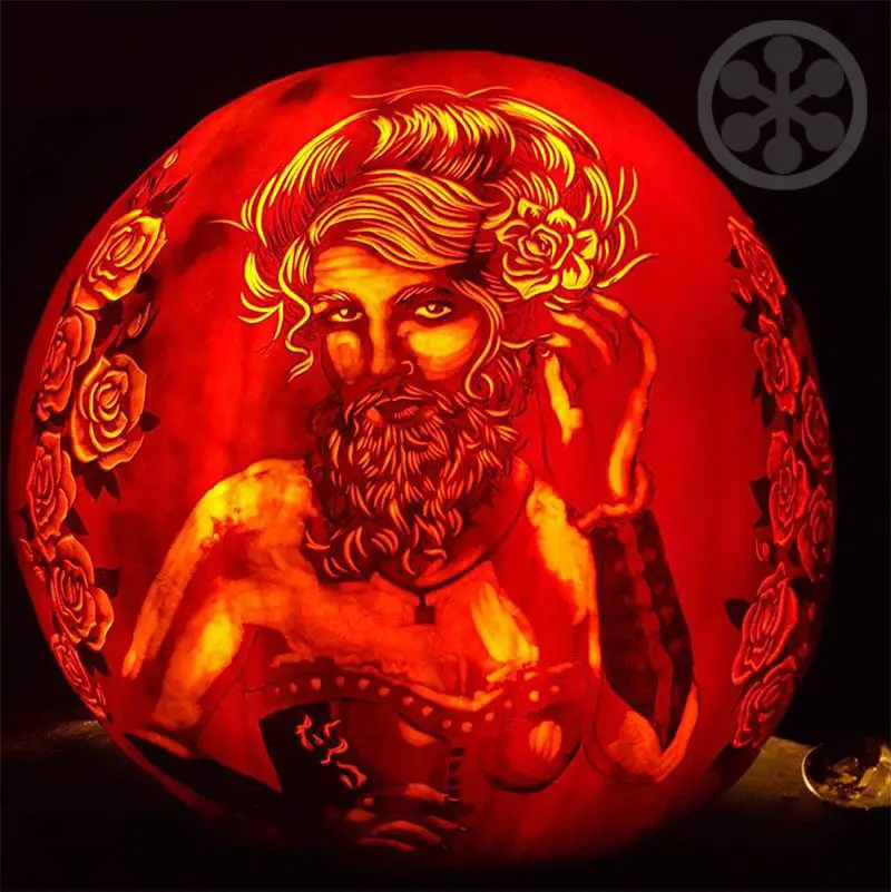 The Bearded Lady pumpkin carving by Edward Cabral