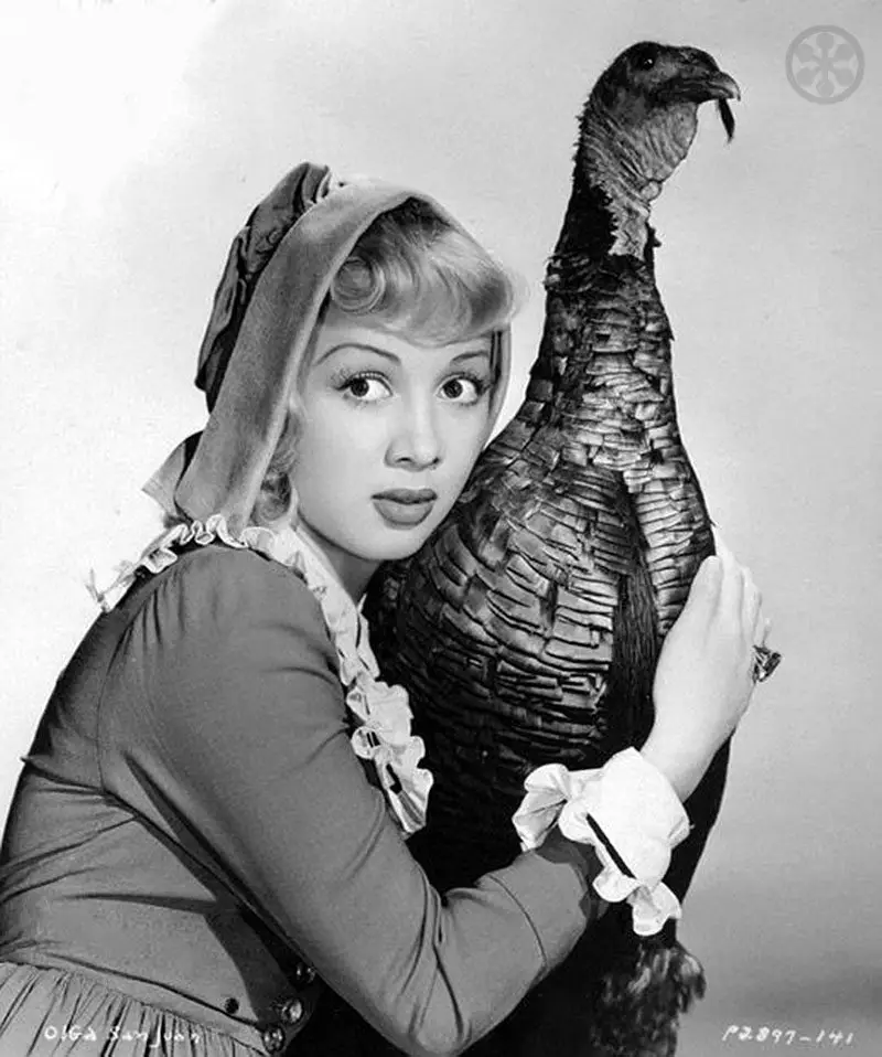 actress Olga san juan with turkey