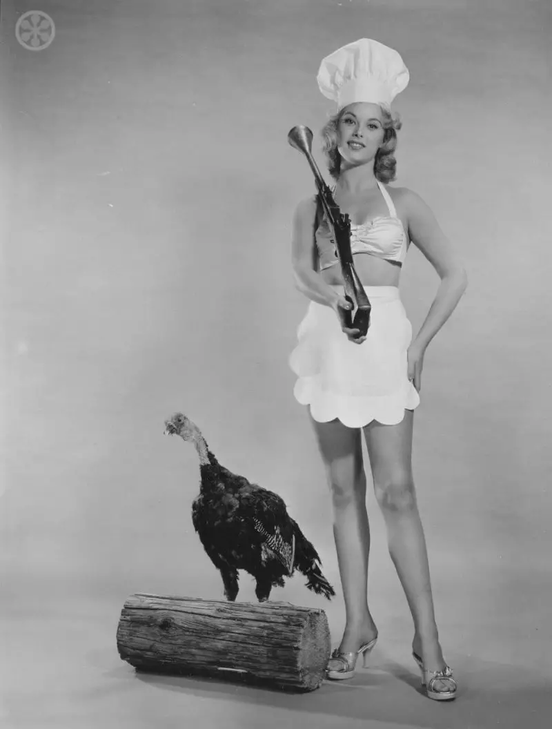 vintage hollywood thanksgiving pin-up