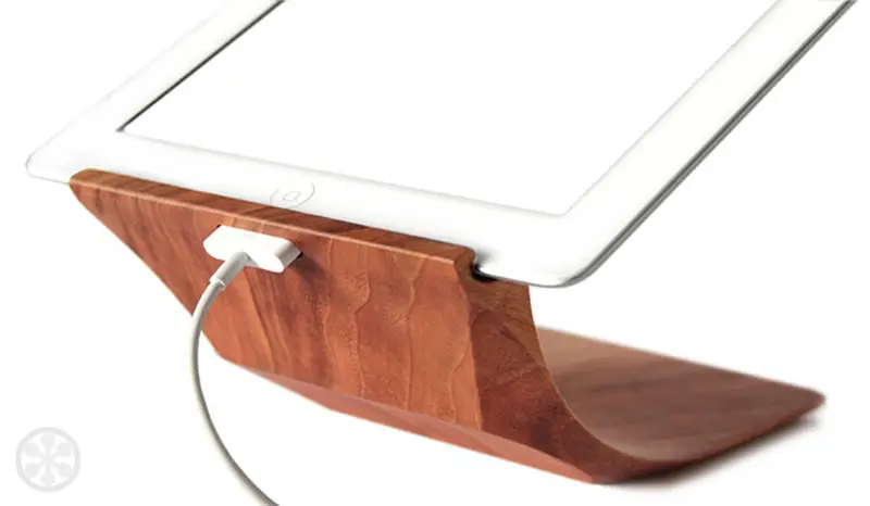 modern wood ipad stand