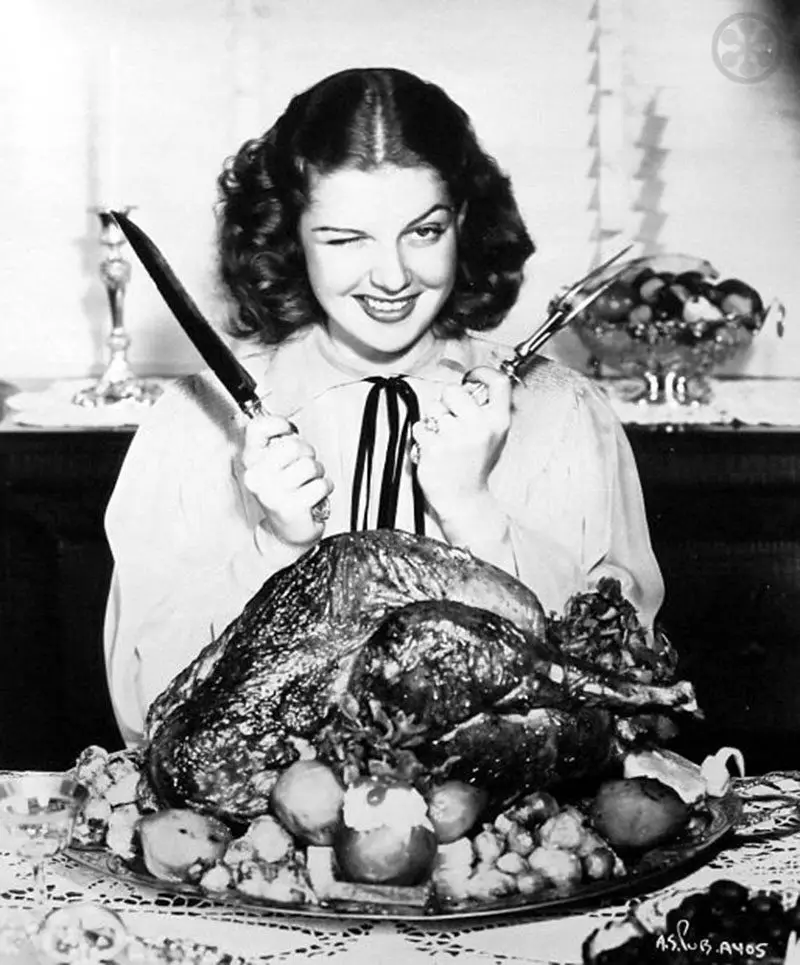vintage Hollywood Thanksgiving photo Ann Sheridan
