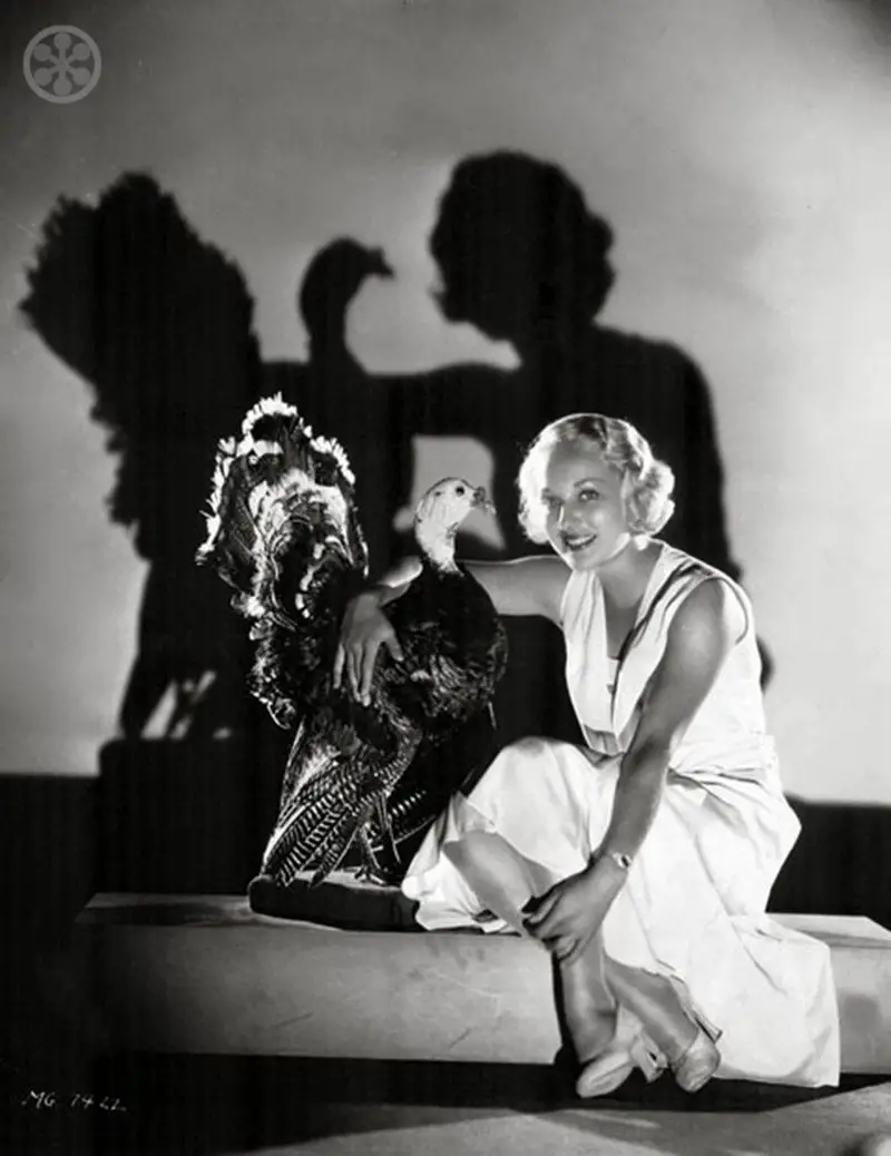 Actress Leila Hyams with Turkey