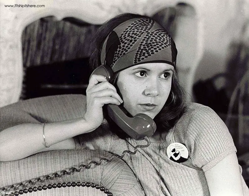 Carrie Fisher in her first onscreen movie role, Shampoo, 1975
