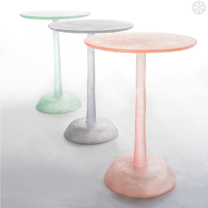 translucent pedestal tables