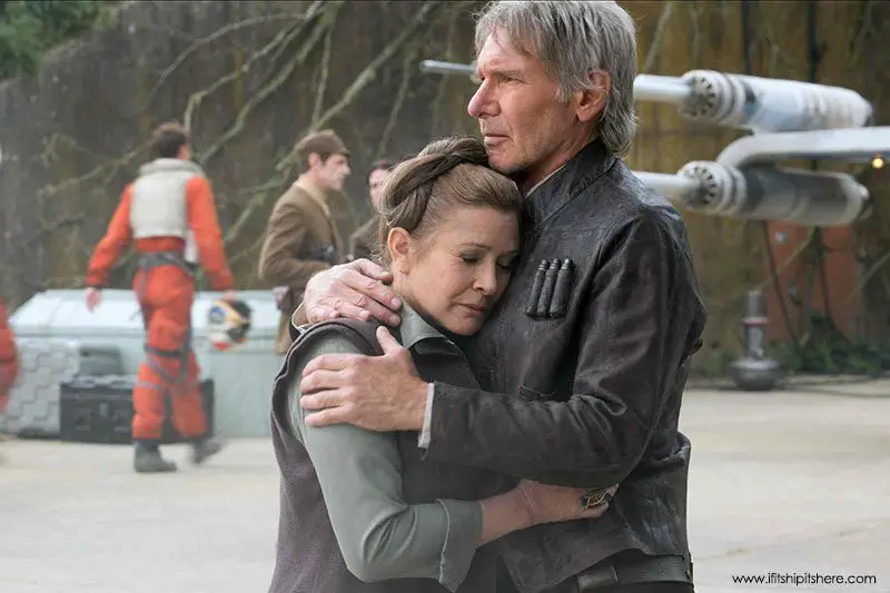 Carrie Fisher and Harrison Ford in 2015’s Star Wars- Episode VII – The Force Awakens