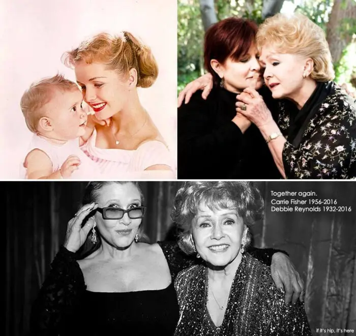 Mother Debbie Reynolds and daughter Carrie Fisher, together again.