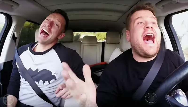 James Corden and Chris Martin christmas carpool karaoke