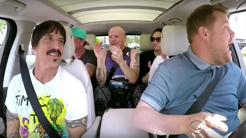 James Corden and the Red Hot chili Peppers chritmas carpool karaoke
