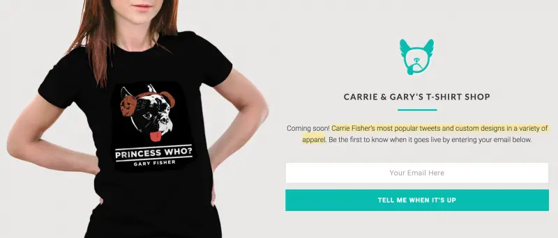 carrie & gary's tee shirt shop